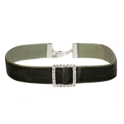 Choker with Square Diamante Detail