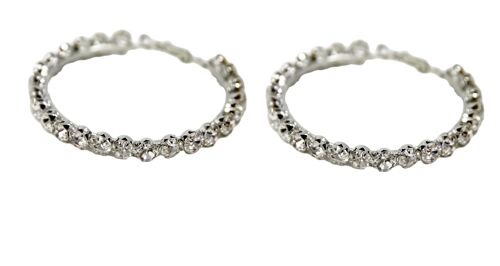 Silver Hoop Diamante Earrings