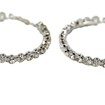 Silver Hoop Diamante Earrings