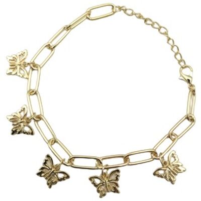 Gold Butterfly Drop Chain Anklet