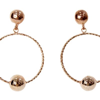 Rose Gold Twisted Hoop Drop Earring