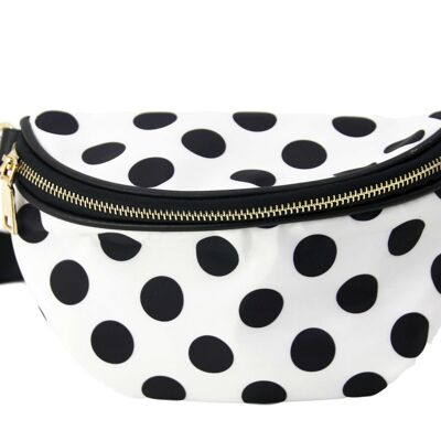 White Nylon Polka Dot Bag