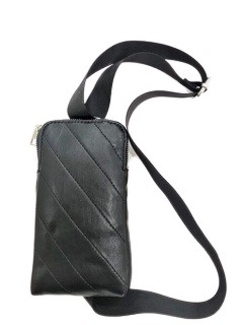 Black Quilted PU Pouch Bag
