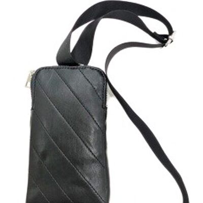 Black Quilted PU Pouch Bag