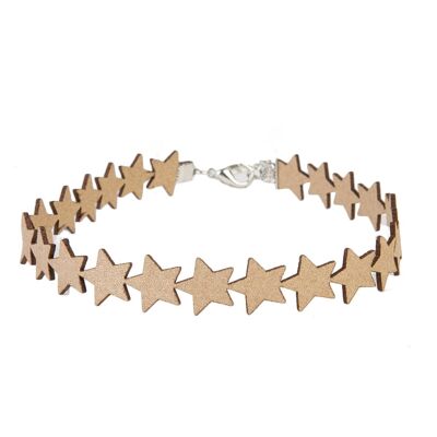 Gold 1.5cm PU Suede Star Choker