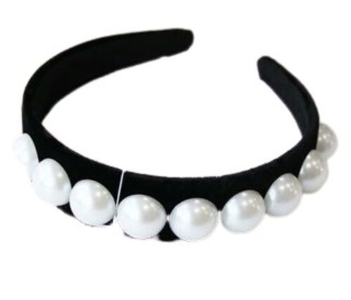 Velvet Big Pearls Headband