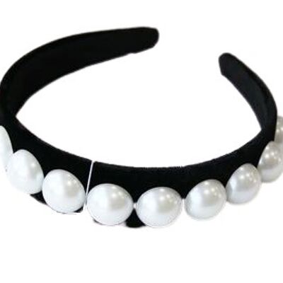 Velvet Big Pearls Headband