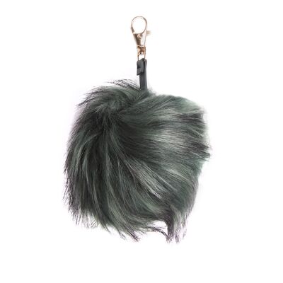 Green Fluffy Green Pom Pom Keyring