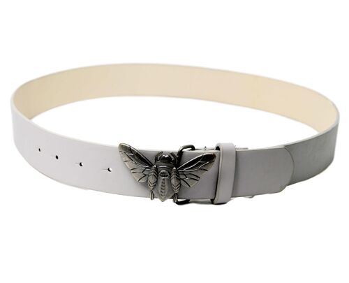 Grey Faux Leather Insect Belt