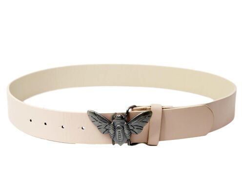Nude Faux Leather Insect Belt