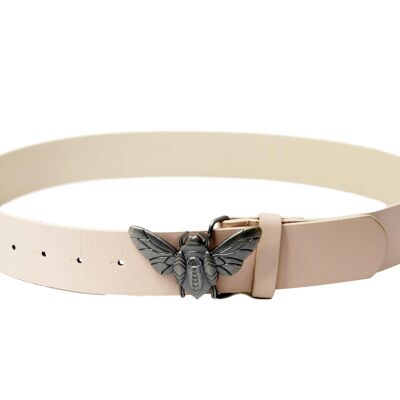 Nude Faux Leather Insect Belt