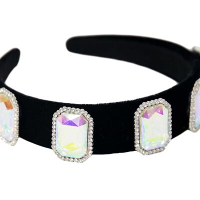 Holo Velvet octagon Big Stone Diamond Headband