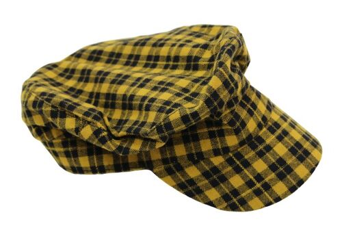 Yellow Check Baker Boy Hat