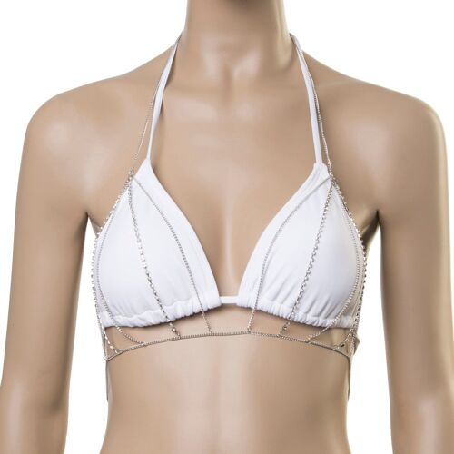 Silver Layered Bra-let Body Chain with Diamante