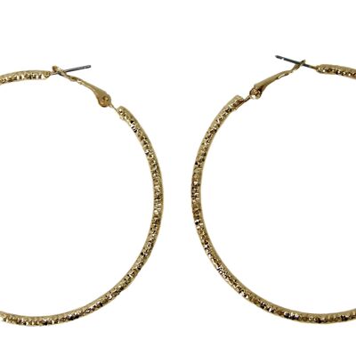 Gold Hammered Medium Hoops