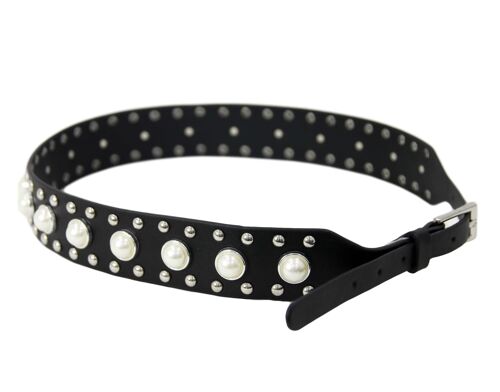 Pearl Studded PU Belt