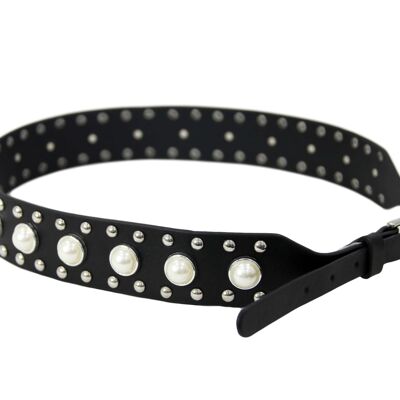 Pearl Studded PU Belt