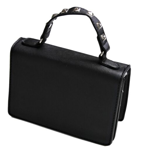 Black Studded Handle Bag