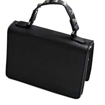 Black Studded Handle Bag