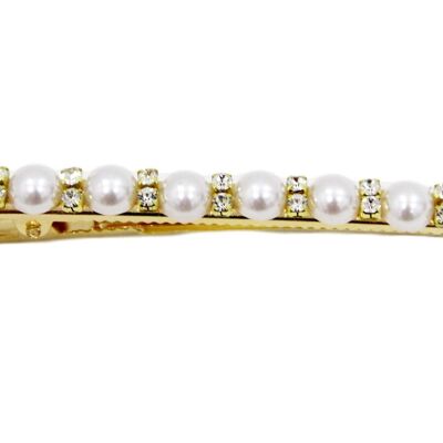 Pearl and diamante hair slide