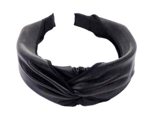 Black Pu Headband With Knot Detail