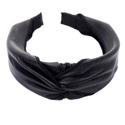 Black Pu Headband With Knot Detail