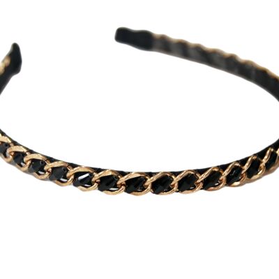 Chain and Crystal Headband - GOLD/BLACK - Default - Default