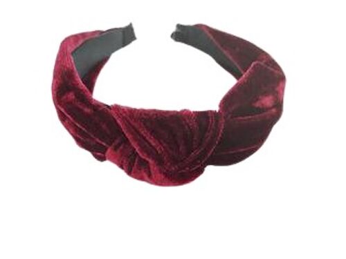 Wine Velvet Knot Headband