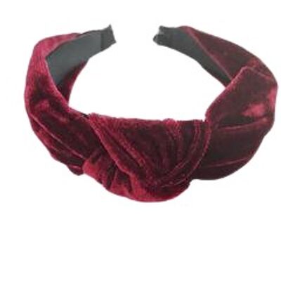 Wine Velvet Knot Headband