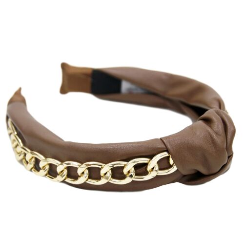 Tan PU Chain Headband