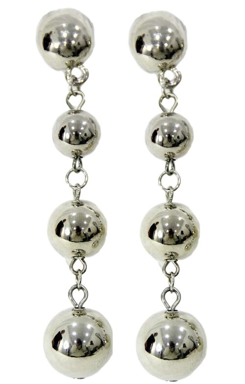 Silver Ball Drop Earrings