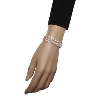 Bracelet Ligne Strass Or Rose