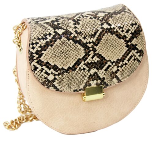 Nude Chain Strap Snake Bag