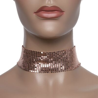 Rose Gold 4cm Chainmail Metallic Mesh Choker