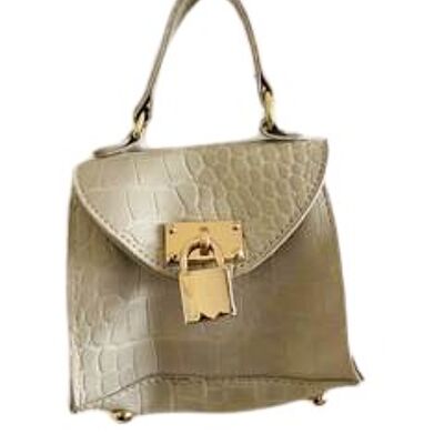 Nude Croc Padlock Mini Bag