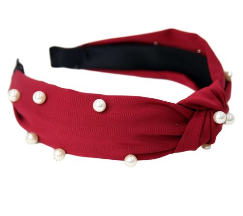 Red Pearl Knot headband