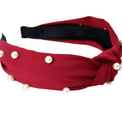 Red Pearl Knot headband