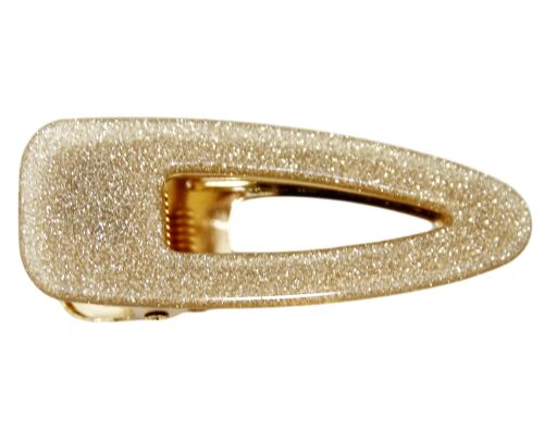 Gold Clear Plastic Glitter Hair Clip