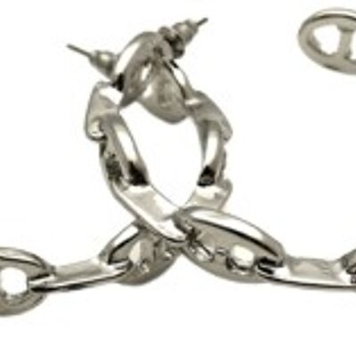 Silver Marina Chunky Chain Hoop Earrings