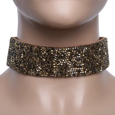 Diamante Embellished Thick Suede Choker