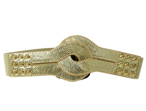 Gold Studded Belt w/ Snake Skin Design