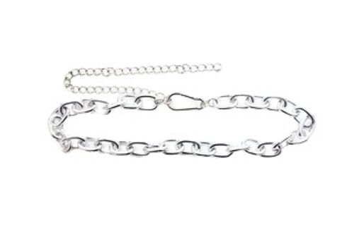 Silver Chunky Chain and Carabiner Chain Belt