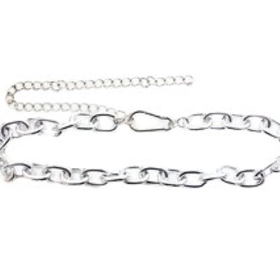 Silver Chunky Chain and Carabiner Chain Belt