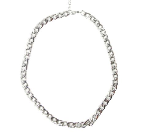 Silver Curb Chain Necklace