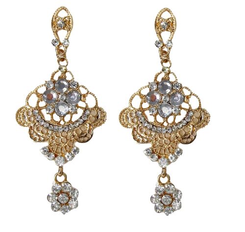 Gold Diamante Eastern Earrings