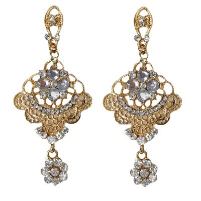 Gold Diamante Eastern Earrings