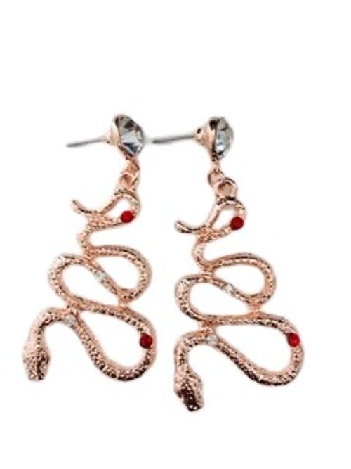 Rose Gold Diamante Snake Earrings