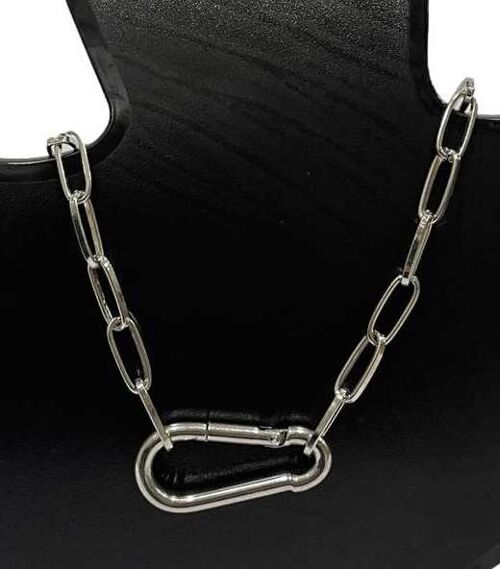 Silver Carabiner Chain Necklace