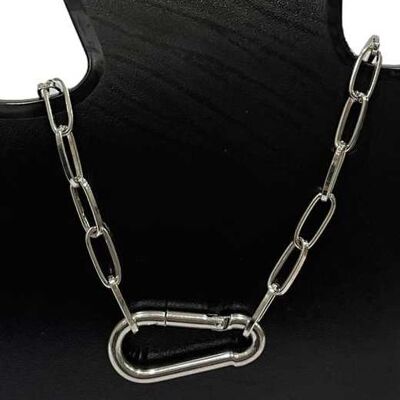 Silver Carabiner Chain Necklace