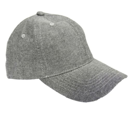 Grey Denim Baseball Cap